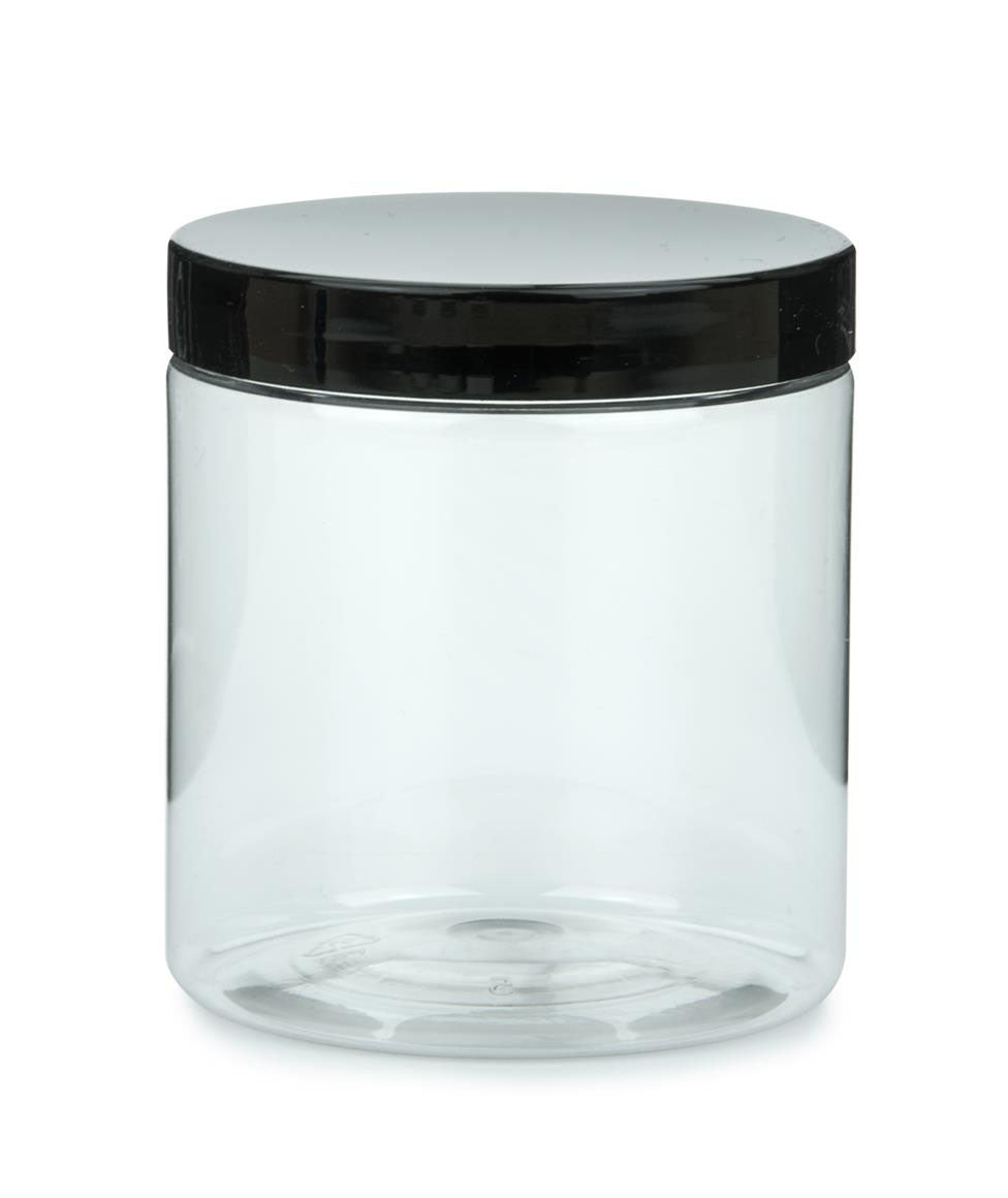 Tarro Plastico T/negra, Blanca - 20oz