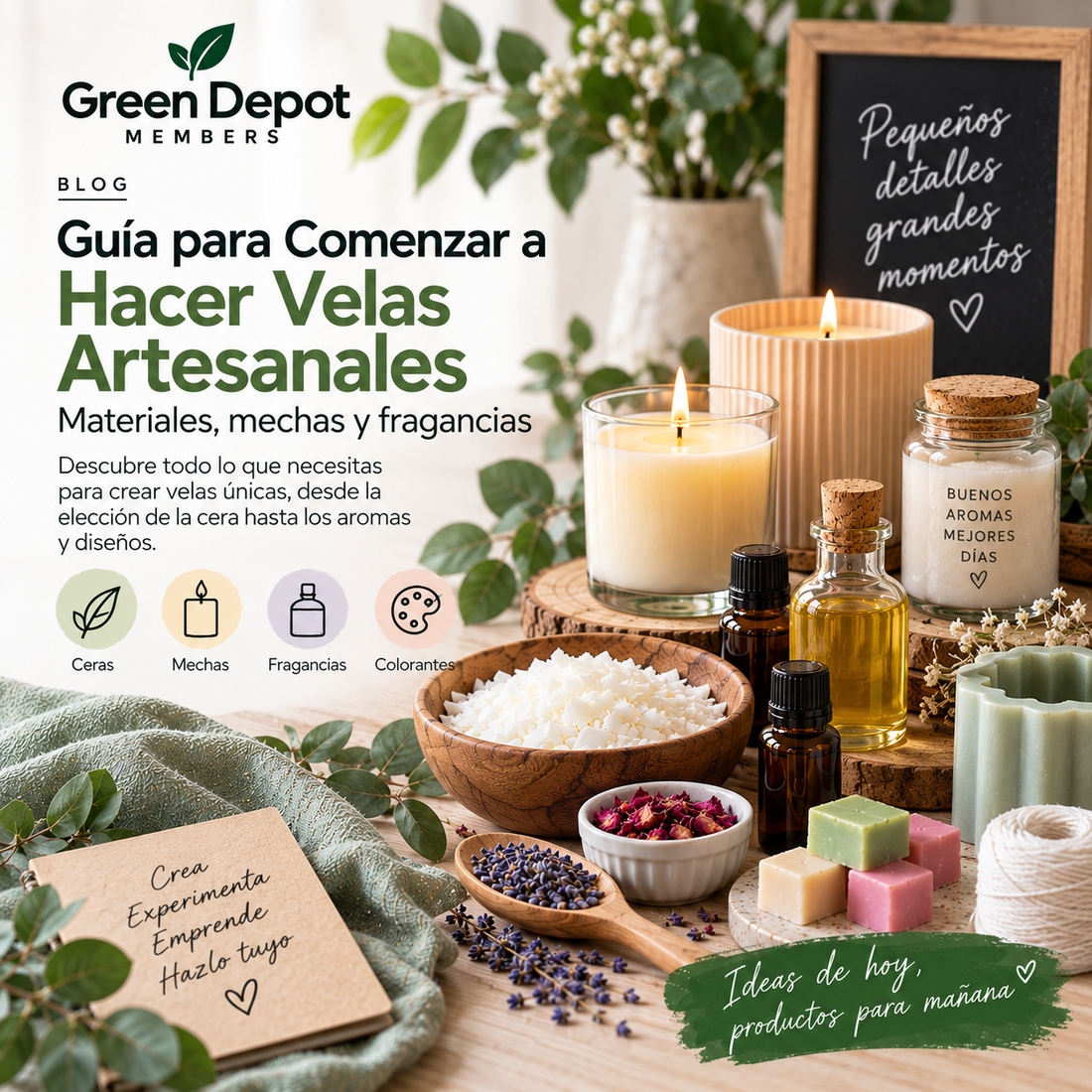 Guía para comenzar a hacer velas artesanales: materiales, mechas y fragancias