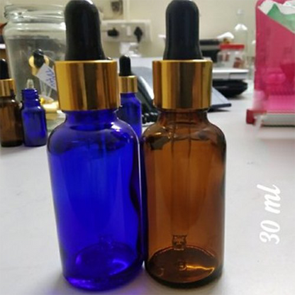 Gotero Vidrio Amber c/pipeta vidrio T/gold,Plata - 15ml