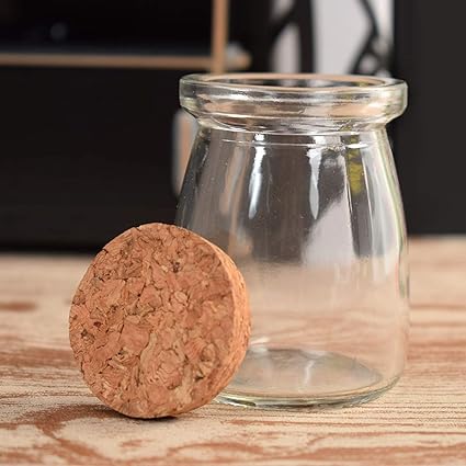 Vaso vidrio c/tapa corcho  100ml - No.8