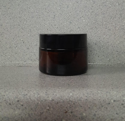 Tarro Vidrio Amber c/Tapa Negra - 30g