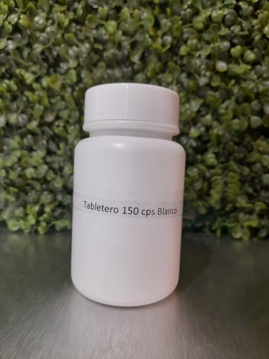 Frasco Pastillero PE-MK  Blanco Tapa y LINNER - 150 capsulas