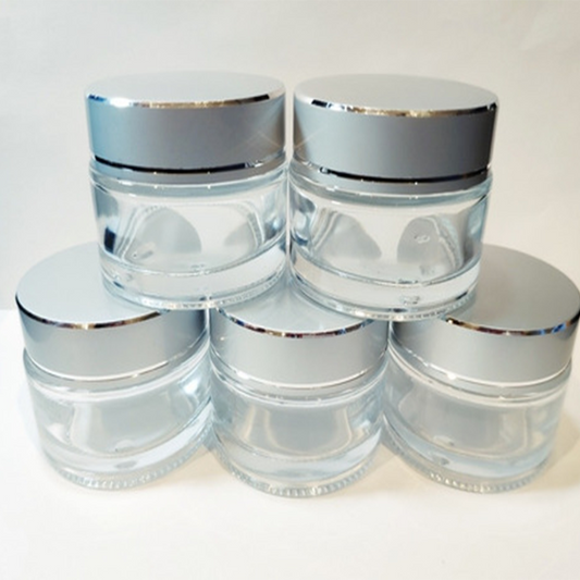 Tarro Vidrio c/Tapa Plateada - 30g
