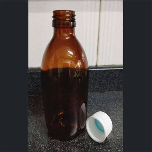 Frasco Vidrio Amber c/Tapa Rosca 28mm - 250ml