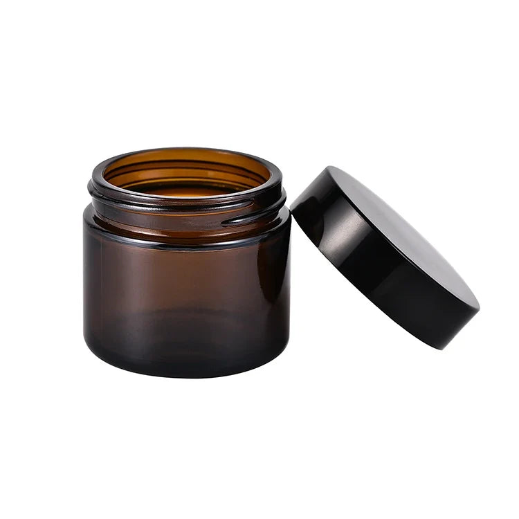 Tarro Vidrio Amber c/Tapa Negra - 30g